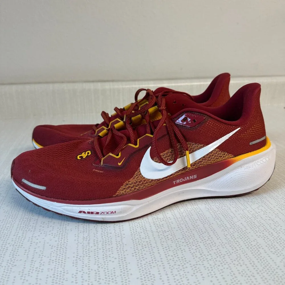 Nike Cardinal USC Trojans Zoom Pegasus 41 Running Shoes Men's Size 15